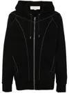 Alexander Mcqueen Contrast-stitching Hooded Jacket In Black
