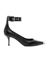 Alexander Mcqueen Woman Pumps Midnight Blue Size 8 Soft Leather In Black