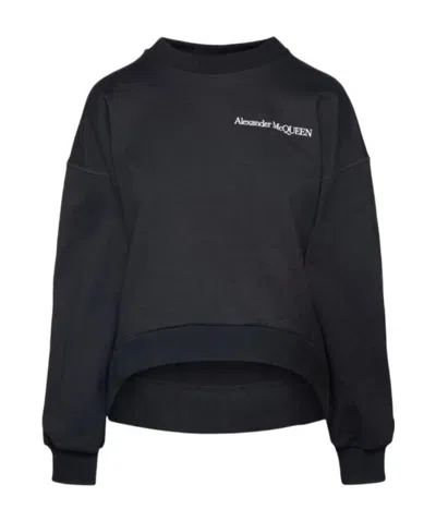 Alexander Mcqueen Corset-back Sweatshirt In Black