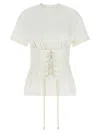 Alexander Mcqueen Mcqueen Cotton Jersey Corset T-shirt In White