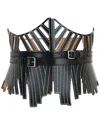 Alexander Mcqueen Corset Leather Belt In Black
