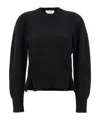 Alexander Mcqueen Chevron Corset Sweater In Wool In Black
