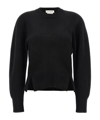 ALEXANDER MCQUEEN ALEXANDER MCQUEEN CHEVRON CORSET CREWNECK JUMPER