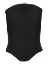 Alexander Mcqueen Zip-up Corset Top In Negro