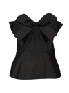 Alexander Mcqueen Alexander Mc Queen Black Corset Top In Silk Blend In Black