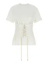 Alexander Mcqueen Mcqueen Cotton Jersey Corset T-shirt In White