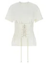 Alexander Mcqueen Mcqueen Cotton Jersey Corset T-shirt In White