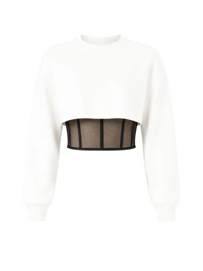Alexander Mcqueen Corset-style Open-back Sweater In White