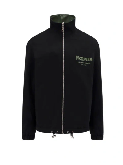 Alexander Mcqueen Cotton And Nylon Jacket In Black