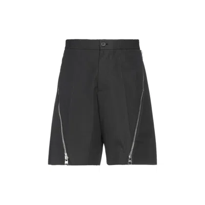 Alexander Mcqueen Cotton Bermuda In Black