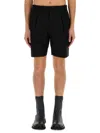 Alexander Mcqueen Men Black Wool Blend Bermuda Shorts In Black