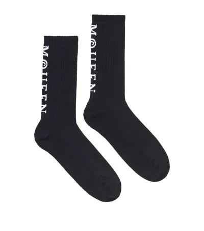 ALEXANDER MCQUEEN COTTON-BLEND LOGO SOCKS