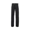 Alexander Mcqueen Cotton-blend Pants With T-buckle Belt In Black