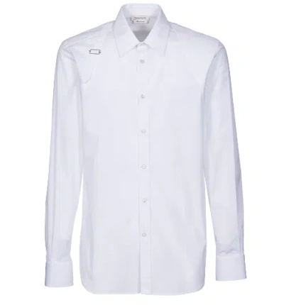 Alexander Mcqueen Cotton Blend Shirt With Elastane In White