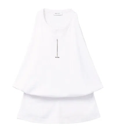 Alexander Mcqueen Cotton-blend Tiered Tank Top In White