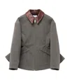 Alexander Mcqueen Cotton Canvas Peplum Jacket In Grey