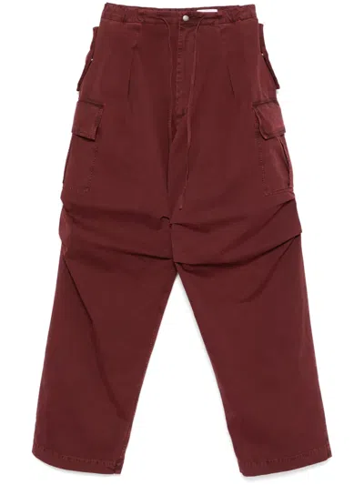 Alexander Mcqueen Pleated Cargo Trousers In Red