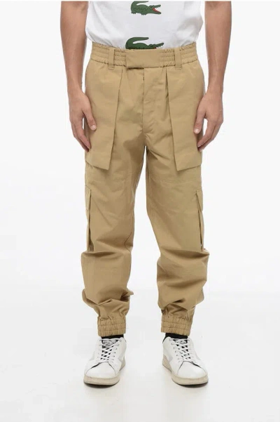 Alexander Mcqueen Cotton Cargo Pants With Cuffs In Neutral