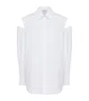 Alexander Mcqueen Lace Detail Slashed Cocoon Shirt In White
