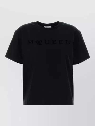 Alexander Mcqueen Cotton Crew Neck Short Sleeve T Shirt In Black