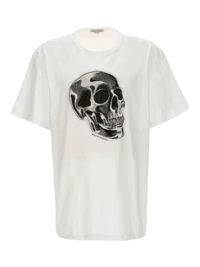 ALEXANDER MCQUEEN COTTON CREW NECK SKULL PRINT