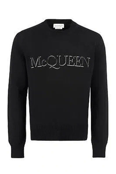 Pre-owned Alexander Mcqueen Cotton Crew-neck Sweater In Black