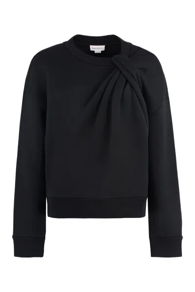 Alexander Mcqueen Cotton Crew-neck Sweatshirt In Black