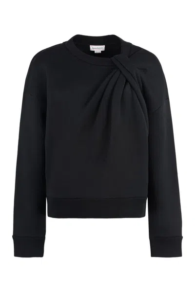 Alexander Mcqueen Cotton Crew-neck Sweatshirt In Black
