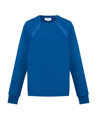 Alexander Mcqueen Cotton Crew Neck Sweatshirt In Blue