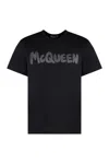 Alexander Mcqueen Cotton Crew-neck T-shirt In Black