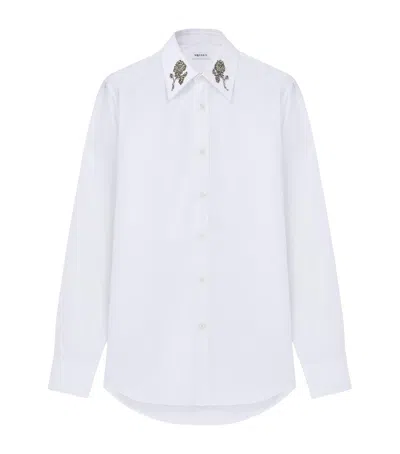 Alexander Mcqueen Cotton Embellished Shirt In White