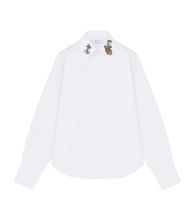 Alexander Mcqueen Cotton Embroidered Sailor Tattoo Shirt In White