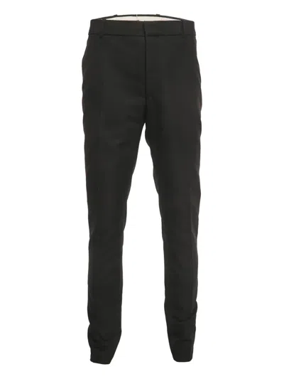 Pre-owned Alexander Mcqueen Cotton Embroidery Trousers In Black