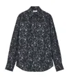 Alexander Mcqueen Cotton Feather Print Shirt In Black
