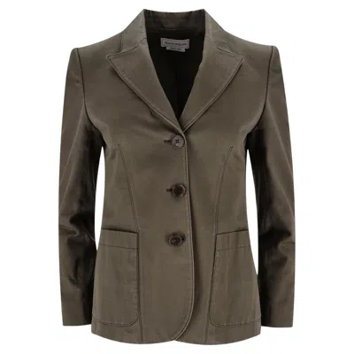 Pre-owned Alexander Mcqueen Cotton Gabardine Jacket In Black