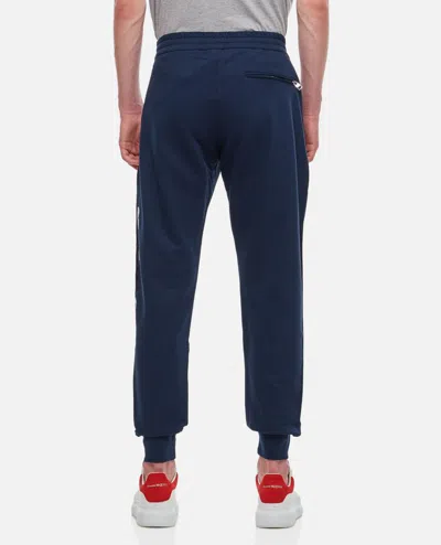Alexander Mcqueen Cotton 'graffiti' Jogging Pants In Blue