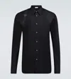 Alexander Mcqueen Harness Black Shirt With Clasic Collar And Strap Detail On The Sleeve In Cotton Man