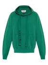 Alexander Mcqueen Embroidered Logo Hooded Sweatshirt In Green