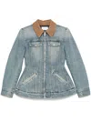 Alexander Mcqueen Alexander Mc Queen Light Blue Washed Denim Jacket With Ruffles
