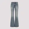 Alexander Mcqueen Flared High-waisted Jeans With Vintage Appeal In Indigo Stonewashed