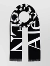 Alexander Mcqueen Cotton Knit Scarf With Fringe In Black