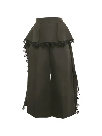 Pre-owned Alexander Mcqueen Cotton Lace Trousers In Black