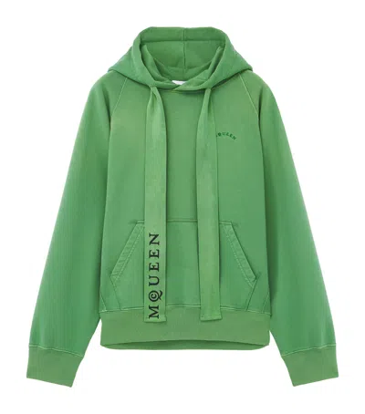Alexander Mcqueen Cotton Logo Hoodie In Green