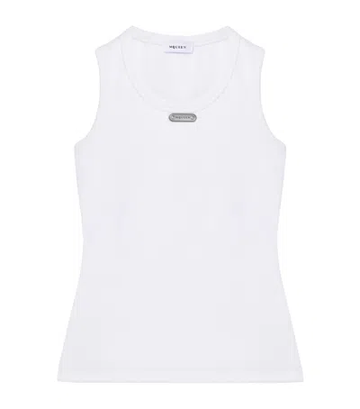 ALEXANDER MCQUEEN COTTON LOGO-PLAQUE TANK TOP