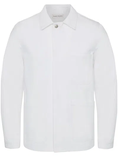 Alexander Mcqueen Cotton Long-sleeved Shirt In White