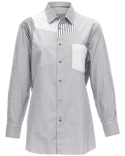 Pre-owned Alexander Mcqueen Cotton Mixed Stripes Patchwork Shirt (authentic Pre-loved)