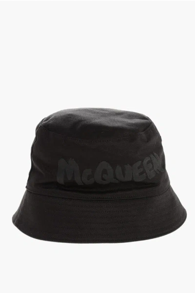 ALEXANDER MCQUEEN COTTON NEW GRAFFITI BUCKET HAT