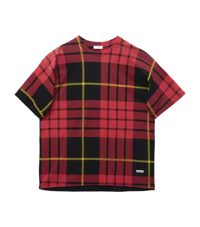 Alexander Mcqueen Cotton Oversized Tartan T-shirt In Neutral