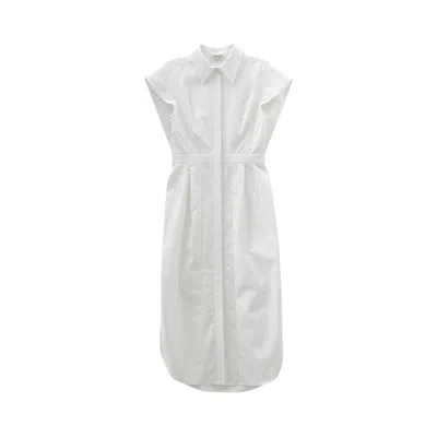 Pre-owned Alexander Mcqueen Cotton Pencil Shirt Dress 'optical White' | Women's Size 42