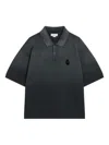 Alexander Mcqueen Alexander Mc Queen Faded Effect Black Polo Shirt In Cotton